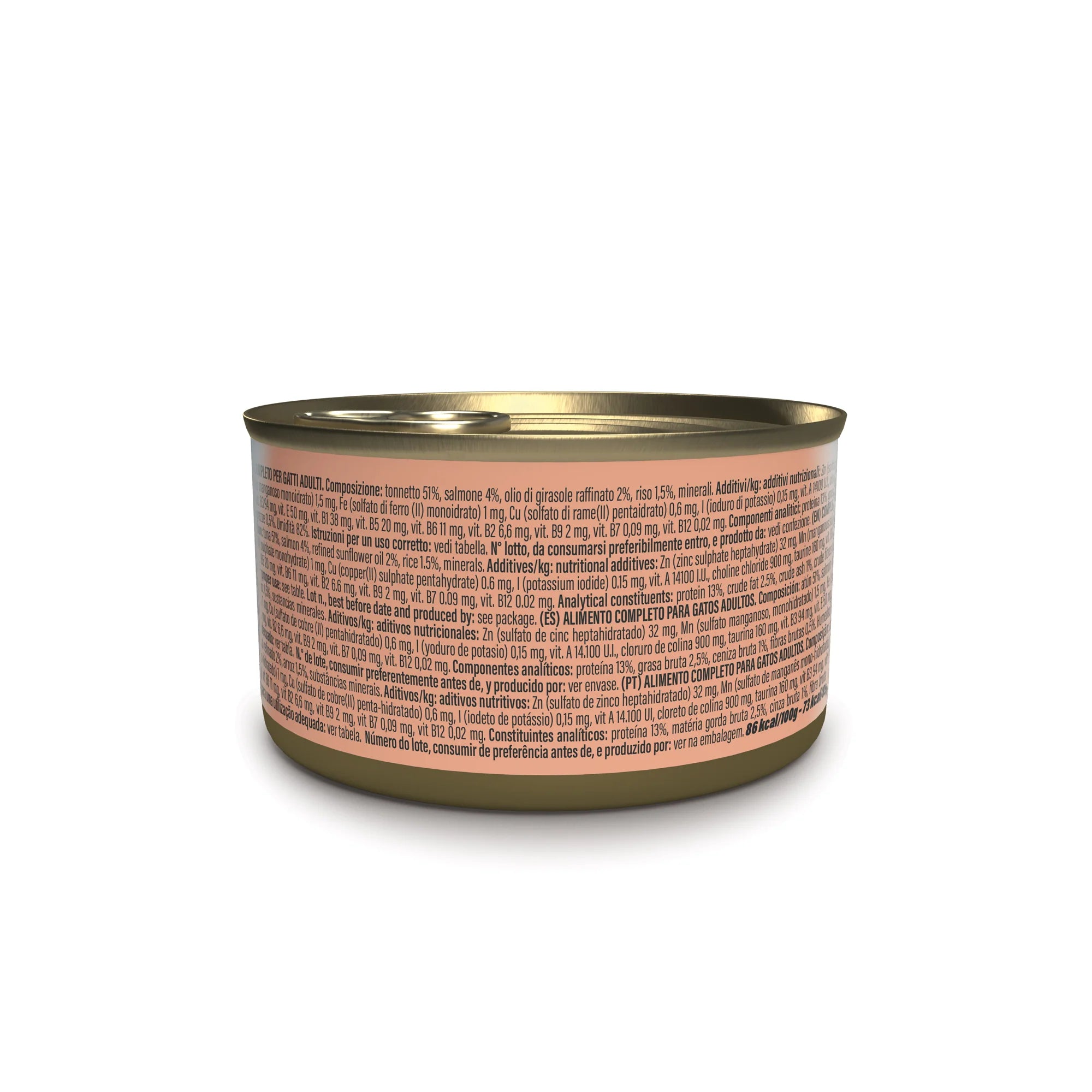 Etichetta Schesir tonnetto salmone 85g per gatto adulto, composizione e analisi nutrizionale complete Etichetta Schesir tonnetto salmone 85g per gatto adulto, composizione e analisi nutrizionale complete